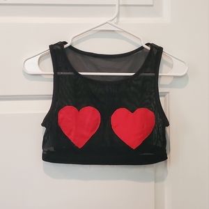 IHeartRaves Heart Mesh Crop Top